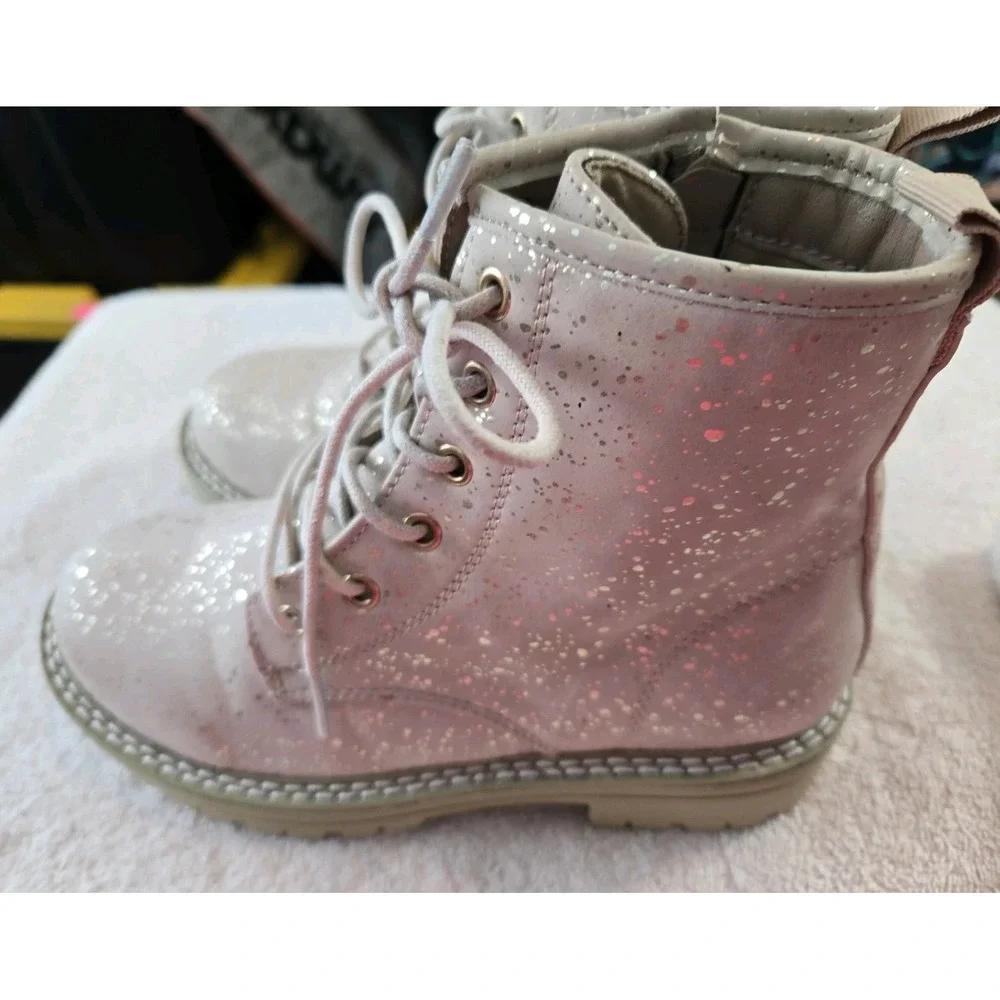 Mia Girls Boots 3M Tan Gold Flakes Tye Up
